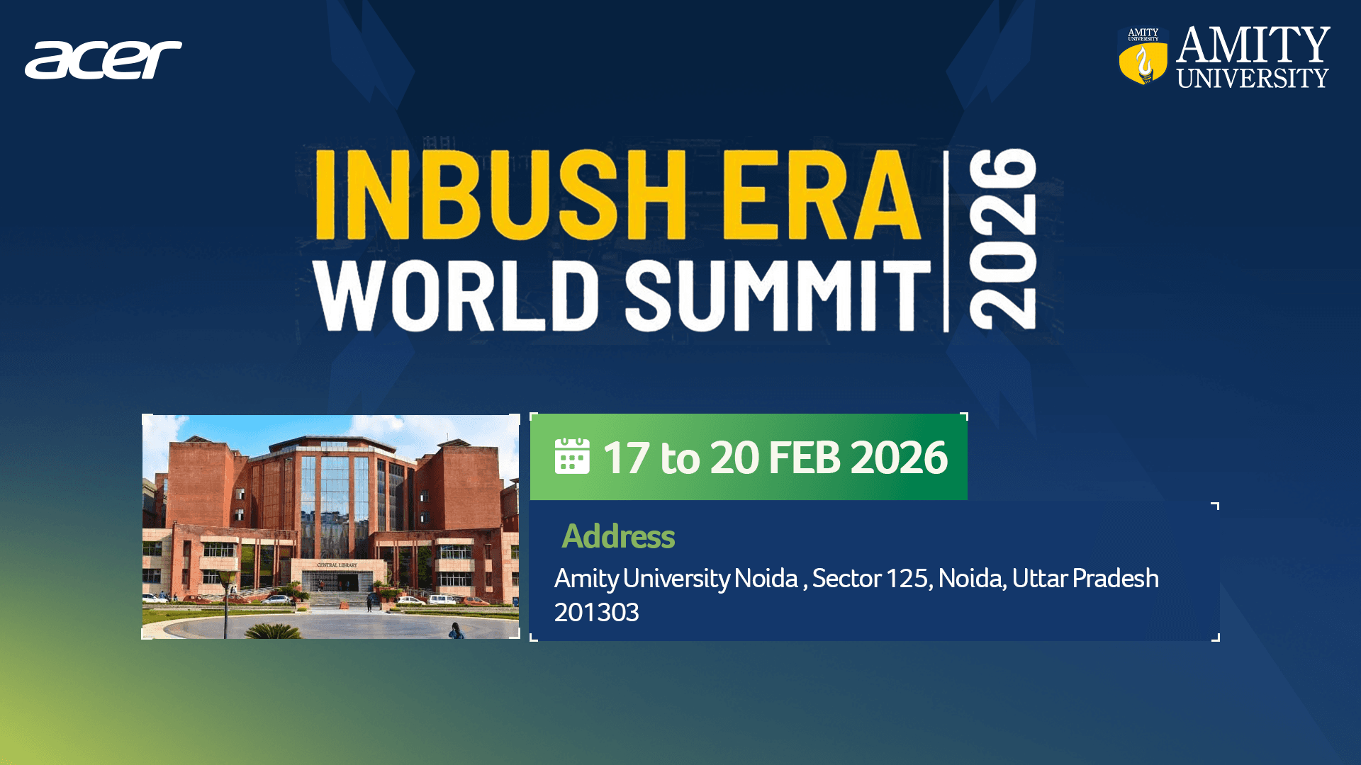 Acer X INBUSH World Summit 2026 banner