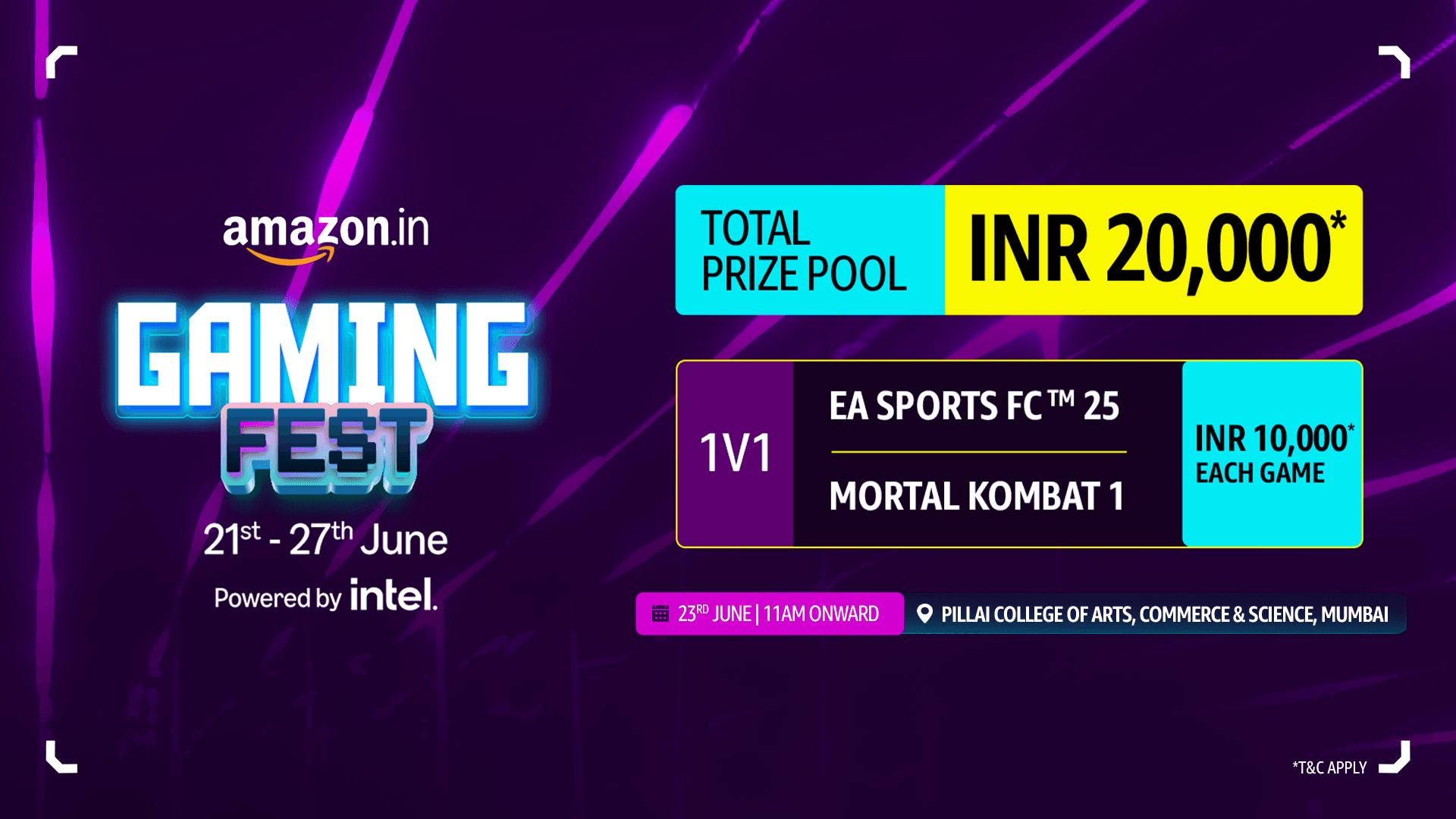 Amazon Gaming Fest - Pillai College of Arts, Commerce & Science - Mumbai banner