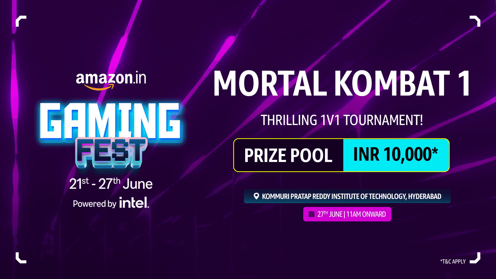 Amazon Gaming Fest - Kommuri Pratap Reddy Institute Of Technology - Mortal Kombat 1's banner